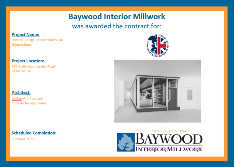 Loyalist College,Mechatronics Lab Reno,376 WallbridgeLoyalist Rd